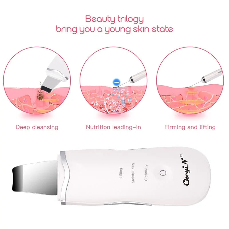 Ultrasonic Skin Scrubber + Skin Rejuvenation Nano Face Mist Steamer